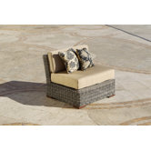 Resort Modular Deep Seating Armless Chair in Espresso Rattan