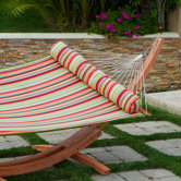 Summer Stripe Poly Hammock Bed with Stand