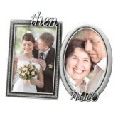 Wedding Krystal Then and Now Double Picture Frame