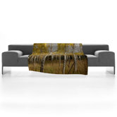 Bird Wanna Whistle Golden Aspen Fleece Throw Blanket