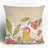 Cori Dantini Little Bird On A Flowery Branch Throw Pillow