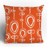 Rachael Taylor Contemporary Orange Throw Pillow