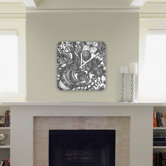Valentina Ramos Bird in Flowers Black White Custom Clock