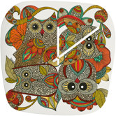 Valentina Ramos 4 Owls Clock