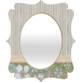 Cori Dantini Blue and White Stripes Quatrefoil Mirror