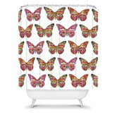 Bianca Green Butterflies Fly Shower Curtain
