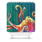 Clara Nilles Mardi Gras Octopus Shower Curtain