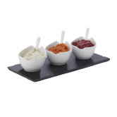 White Basics Slate 7-Piece Rectangular Dipping Set