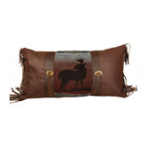Deer Meadow Brownstone Faux Leather Pillow