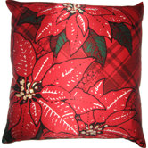 Holiday Elegance Poinsettia Pillow