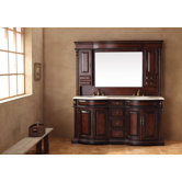 72" Double Bathroom Vanity with Hutch