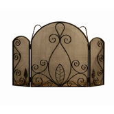 3 Panel Wrought Iron Fireplace Screen