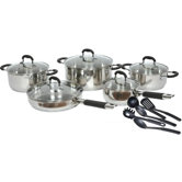 Gourmet Chef Stainless Steel 15-Piece Cookware Set