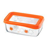 Small Rectangle with Orange Lid - Set of 2