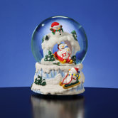 Snowman with Sleigh Snow Globe
