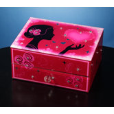 Hearts and Kisses Glass Music Box with Drawer