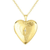 0.01 Carat Heart Shaped Locket with Diamond Necklace
