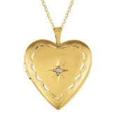 0.01 Carat Heart Shaped Locket with Diamond Necklace