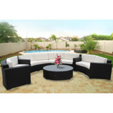 Veranda 5 Piece Sectional Deep Seating Group with Cushions