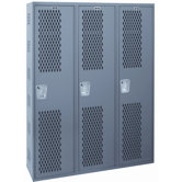 Welded Single-Point Ventilated Locker Single Tier 3 Wide