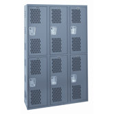 Welded Double-Point Ventilated Locker Single Tier 3 Wide
