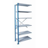 H-Post Shelving 123" High Capacity Open Type Add-on Unit with 6 Shelves