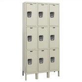 Maintenance-Free Quiet Stock Lockers - Triple Tier - 3 Sections (Assembled)
