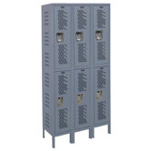 Heavy-Duty Ventilated 3-Wide Double Tier Locker (Assembled)