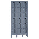 Heavy-Duty Ventilated 3-Wide 6-Tier Locker (Unassembled)