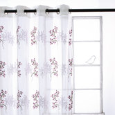Paradise sheer ivory window panels with embroideries (set of 2)