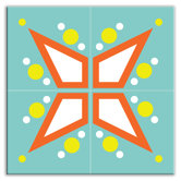 Earth Quads Decorative Tile Quad in Mod Star Teal