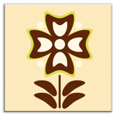 Folksy Love Decorative Tile in Gardenia Cream