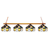 NCAA 4-Light Executive Stained Glass Hanging Lamp
