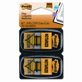 Message Flags, "Notarize," Yellow, Two 50-Flag Dispensers per Pack