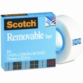 Removable Tape, 3/4" x 36 Yards, 1" Core