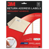 Address Labels,Inkjet Paper,1/2"x1-3/4",2000/PK,White