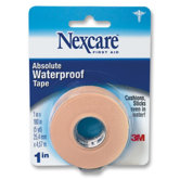 First Aid Waterproof Tape w/Dispenser, 1"x180", Flexible