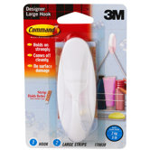 Large Command Designer Hook with Water-Resistant Strips