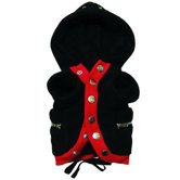 Fleece Parka Dog Coat in Black