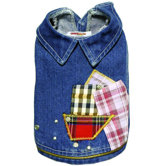 Crazy Denim with Patches and Zip Dog Jacket
