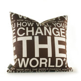 Change the World Pillow in Chocolate