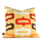 Aequorea Smile Pillow in Sunflower and Scarlet