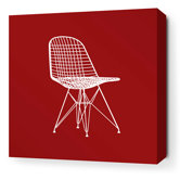 Modern Classics 1951 Stretched Wall Art in Scarlet and Chocolate