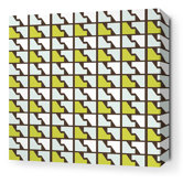 Estrella Faux Houndstooth Stretched Wall Art in Grass