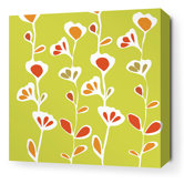Rhythm Stencil Stretched Wall Art in Pear and Rust