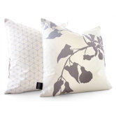 Morning Glory Throw Pillow in White