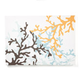Coral Stretched Wall Art in Aqua