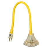 STW Extension Cord with 3-Outlet Lighted Power Block