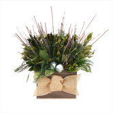 Natural Evergreen Table Top Basket Wreath