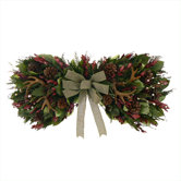 Natural Reindeer Bow Wreath